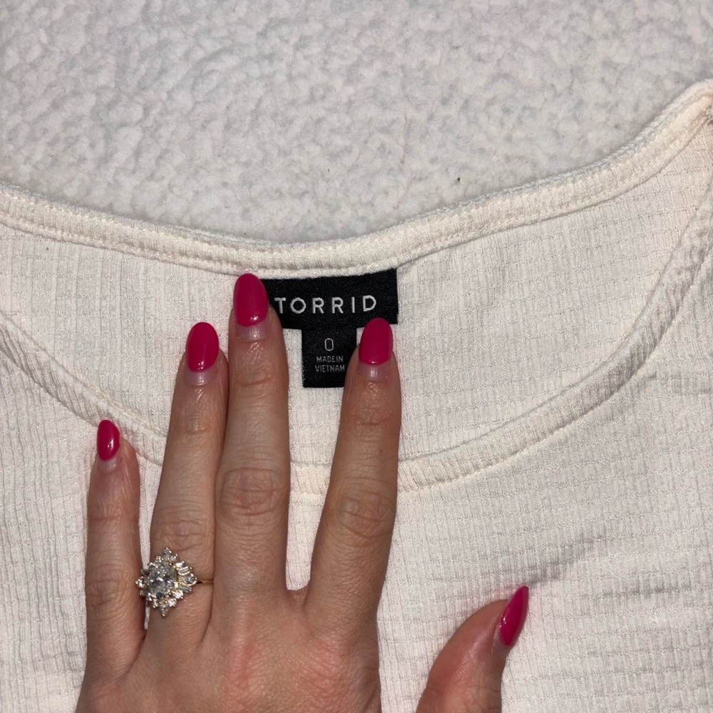 Torrid White Ruffle Hem Tank Top - Picture 2 of 2